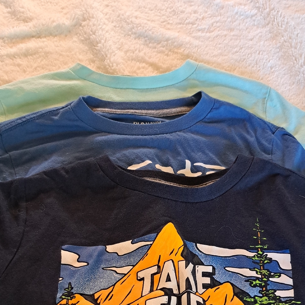 Old Navy Kids L Graphic Tees - Blue and Navy